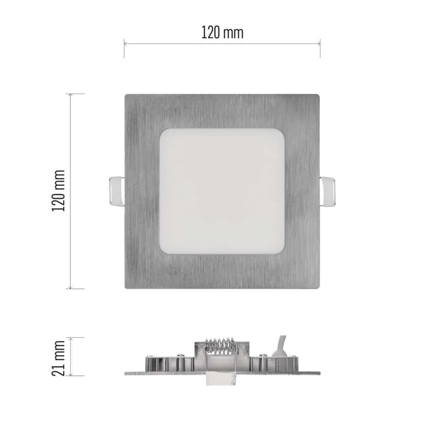 LED-Einbauleuchte NEXXO LED/7W/230V 3000/3500/4000K silber 12x12 cm