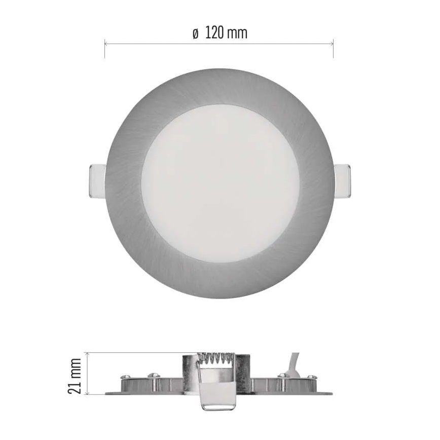 LED-Einbauleuchte NEXXO LED/7W/230V 3000/3500/4000K, silber, Ø 12 cm