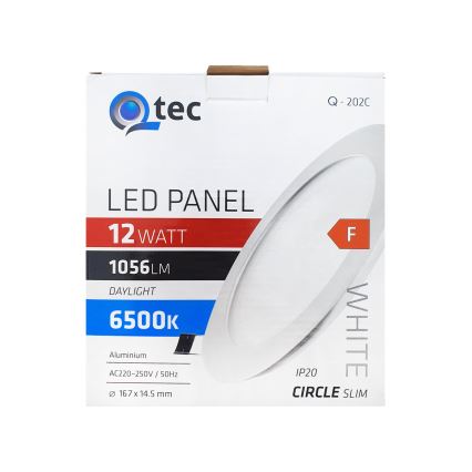 LED-Einbauleuchte QTEC LED/12W/230V 6500K d 16,7 cm