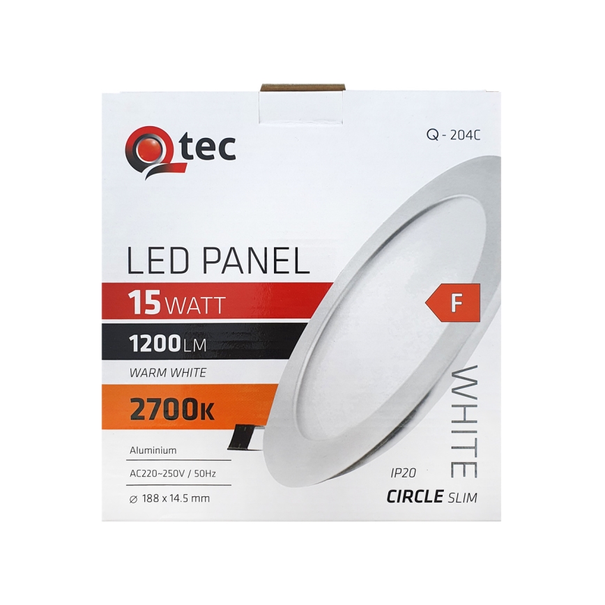 LED-Einbauleuchte QTEC LED/15W/230V 2700K d 18,8 cm