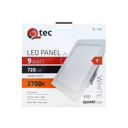 LED-Einbauleuchte QTEC LED/9W/230V 2700K 14,6x14,6 cm