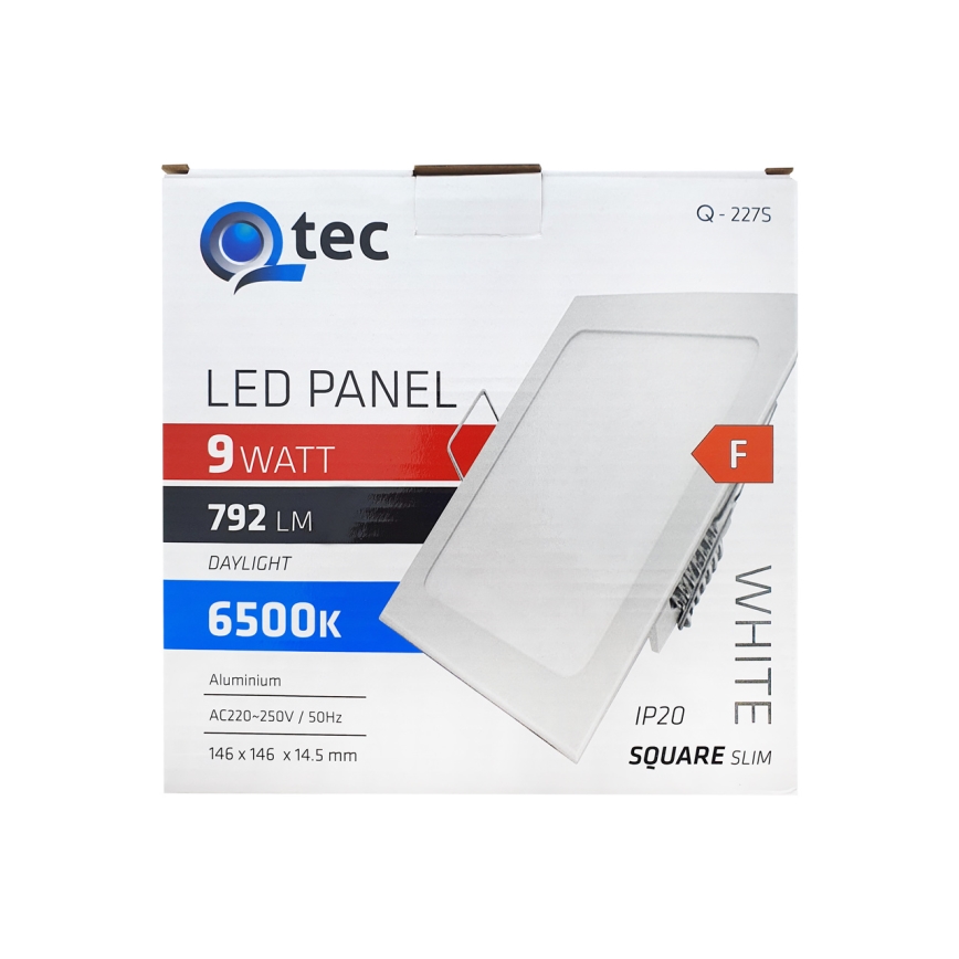 LED-Einbauleuchte QTEC LED/9W/230V 6500K 14,6x14,6 cm