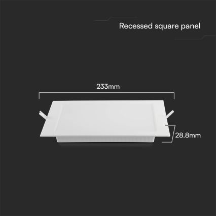 LED-Einbauleuchte SAMSUNG CHIP LED/18W/230V 3000K 22x22 cm weiß