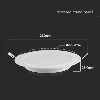 LED-Einbauleuchte SAMSUNG CHIP LED/18W/230V 3000K d 22 cm weiß