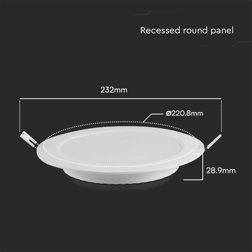 LED-Einbauleuchte SAMSUNG CHIP LED/18W/230V 3000K d 22 cm weiß