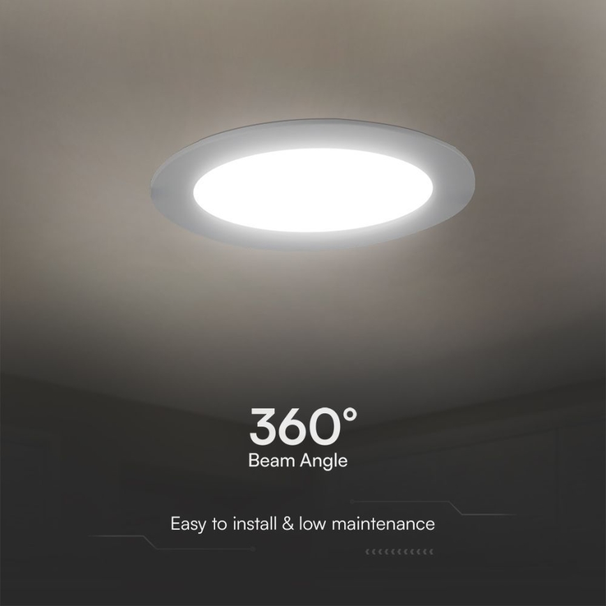 LED-Einbauleuchte SAMSUNG CHIP LED/18W/230V 6500K d 22 cm weiß
