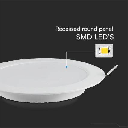 LED-Einbauleuchte SAMSUNG CHIP LED/18W/230V 6500K d 22 cm weiß