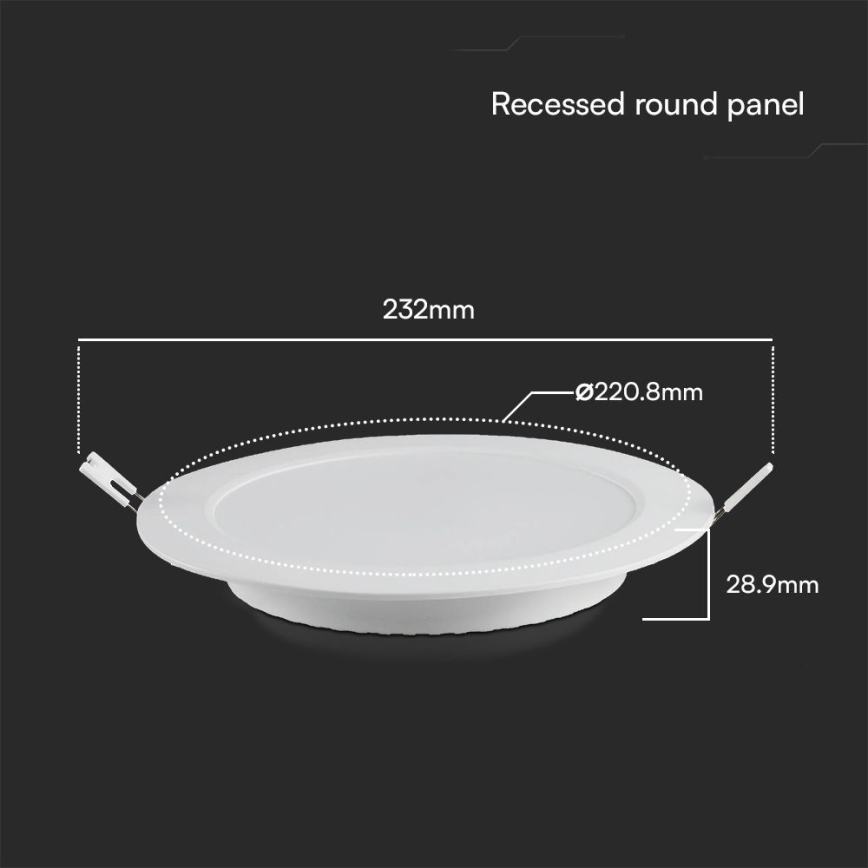 LED-Einbauleuchte SAMSUNG CHIP LED/18W/230V 6500K d 22 cm weiß