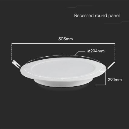 LED-Einbauleuchte SAMSUNG CHIP LED/24W/230V 3000K d 29,4 cm weiß