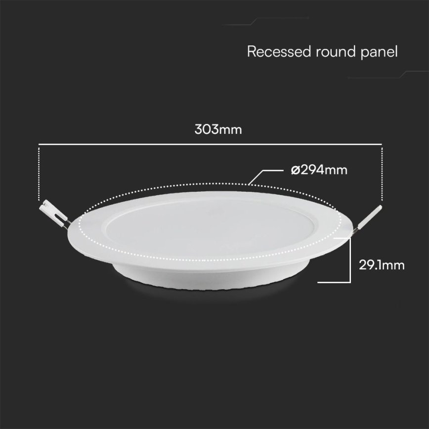 LED-Einbauleuchte SAMSUNG CHIP LED/24W/230V 3000K d 29,4 cm weiß