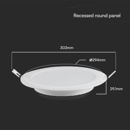 LED-Einbauleuchte SAMSUNG CHIP LED/24W/230V 4000K d 29,4 cm weiß