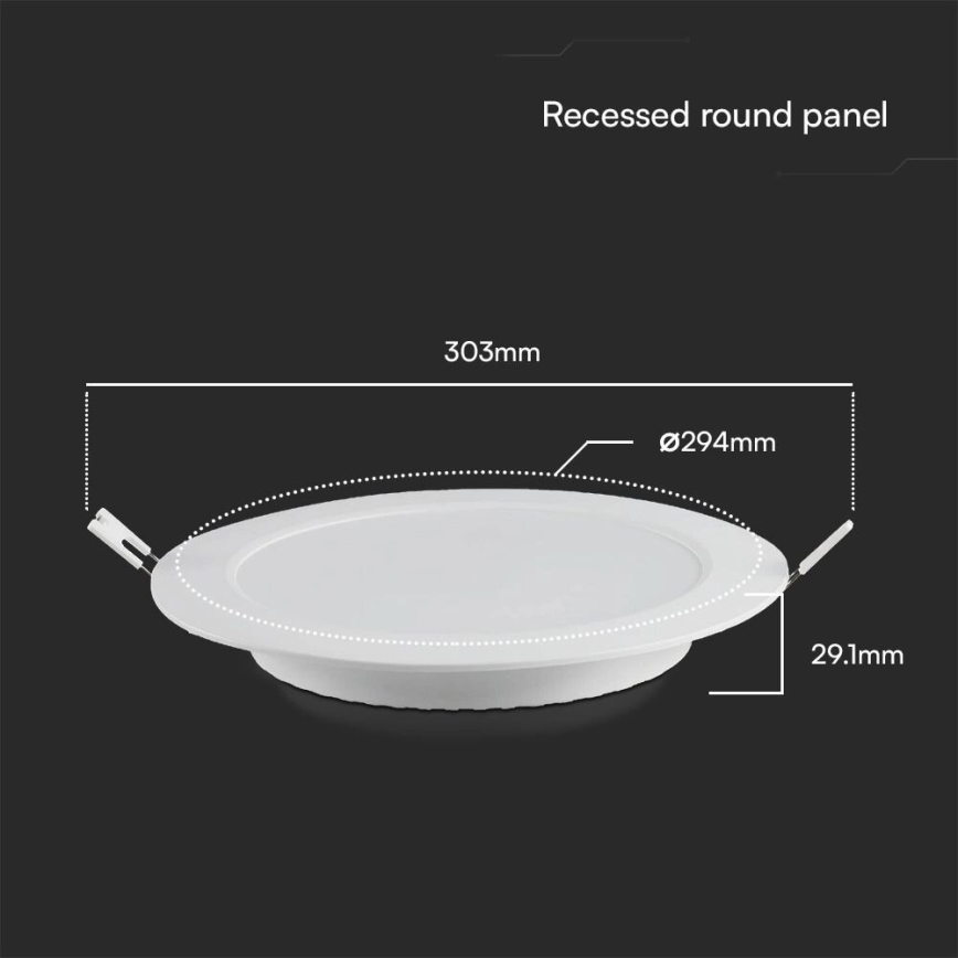LED-Einbauleuchte SAMSUNG CHIP LED/24W/230V 4000K d 29,4 cm weiß
