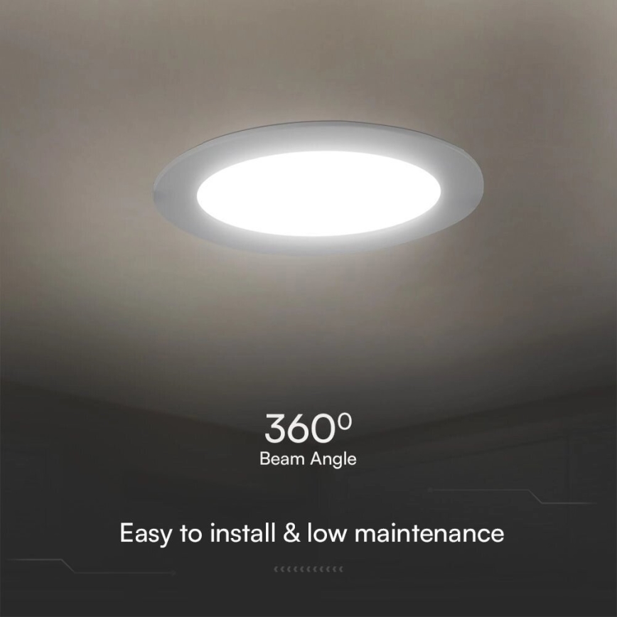 LED-Einbauleuchte SAMSUNG CHIP LED/24W/230V 6500K d 29,4 cm weiß
