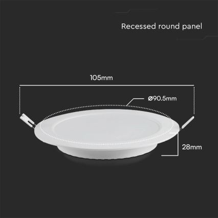 LED-Einbauleuchte SAMSUNG CHIP LED/3W/230V 6500K d 9,5 cm weiß