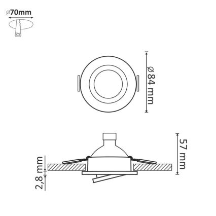 LED-Einbauleuchte SONNE OLAL 1xGU10/3,5W/230V 3000K d 8,4 cm golden
