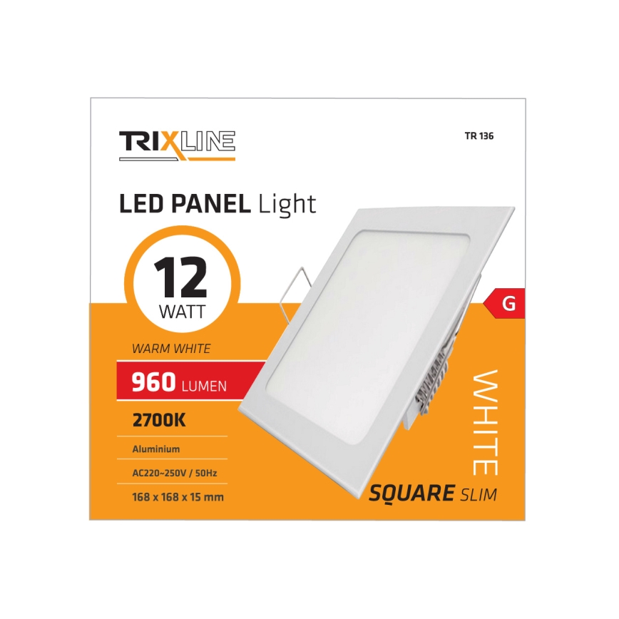 LED Einbauleuchte SQUARE LED/12W/230V 2700K