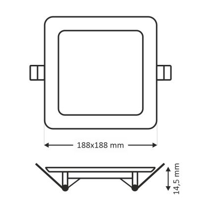 LED-Einbauleuchte SQUARE LED/15W/230V 6500K 18,8x18,8 cm weiß