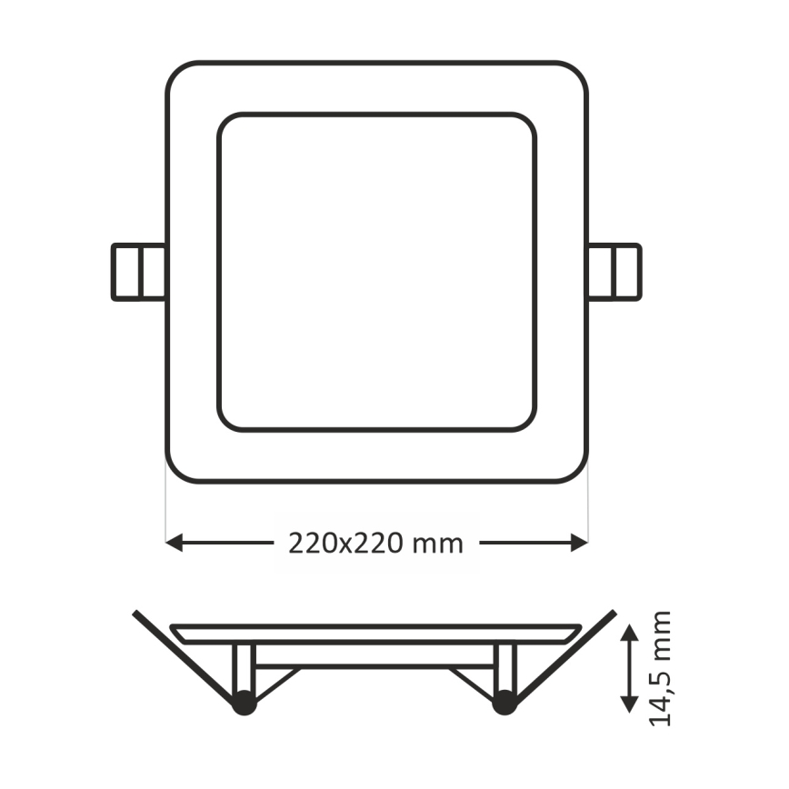 LED-Einbauleuchte SQUARE LED/18W/230V 6500K 22x22 cm weiß
