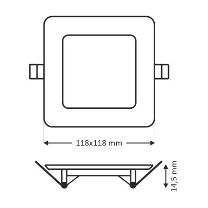 LED-Einbauleuchte SQUARE LED/6W/230V 4200K 11,8x11,8 cm weiß