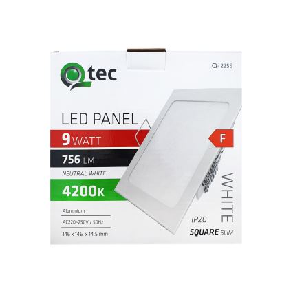 LED-Einbauleuchte SQUARE LED/9W/230V 4200K 14,6x14,6 cm weiß