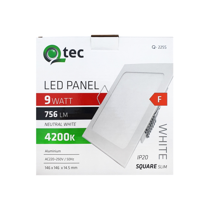 LED-Einbauleuchte SQUARE LED/9W/230V 4200K 14,6x14,6 cm weiß