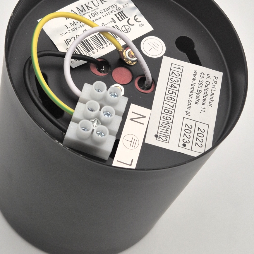 LED Einbauleuchte TACO 1xE27/15W/230V schwarz