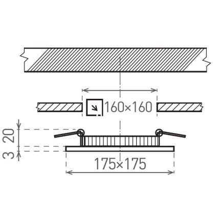 LED-Einbauleuchte VEGA LED/12W/230V 2900/3900/5800K 17,5x17,5 cm weiß