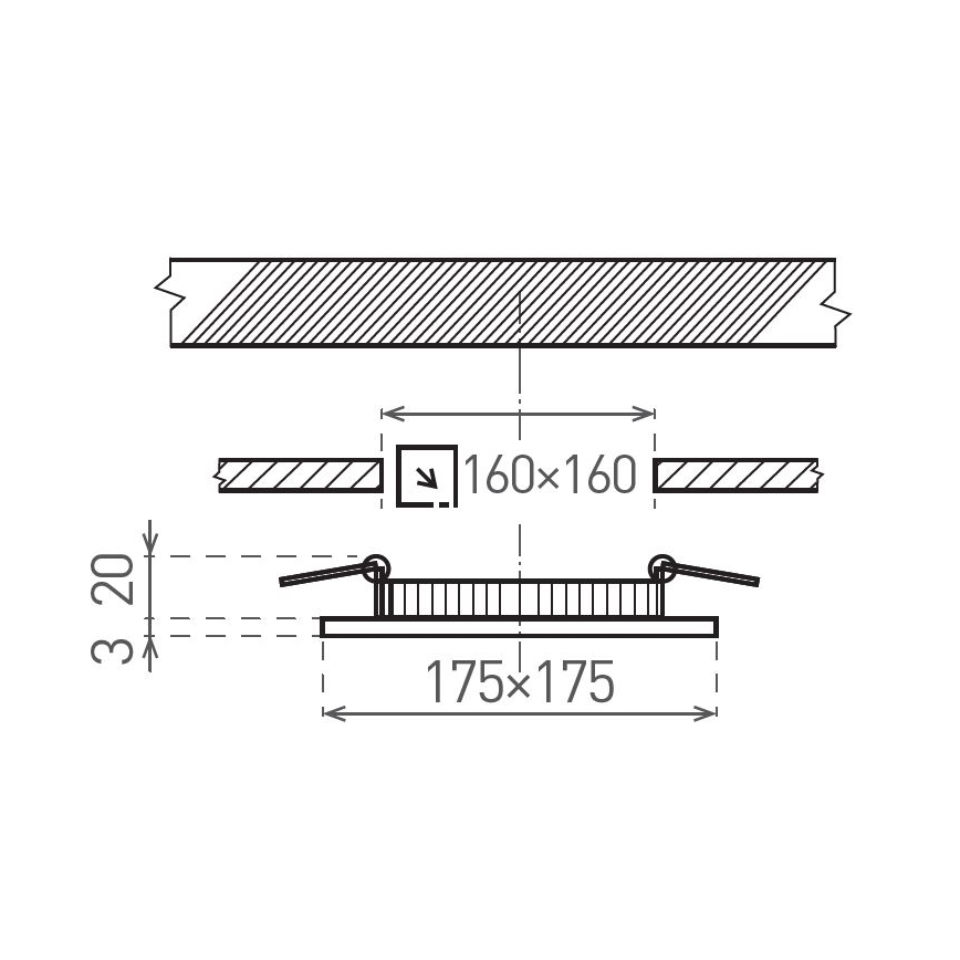 LED-Einbauleuchte VEGA LED/12W/230V 2900/3900/5800K 17,5x17,5 cm weiß