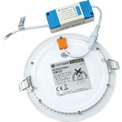 LED-Einbauleuchte VEGA LED/12W/230V 2900/3900/5800K d 17,5 cm weiß