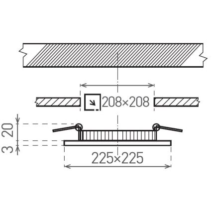 LED-Einbauleuchte VEGA LED/18W/230V 2900/3900/5800K 22,5x22,5 cm weiß