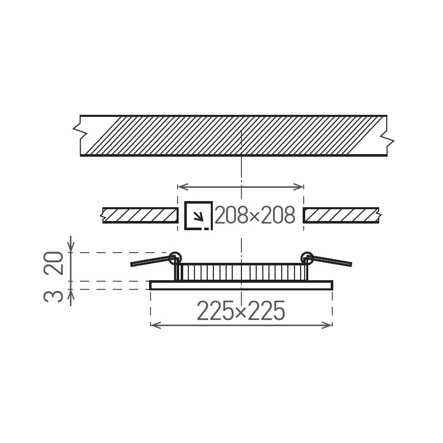 LED-Einbauleuchte VEGA LED/18W/230V 2900/3900/5800K 22,5x22,5 cm weiß