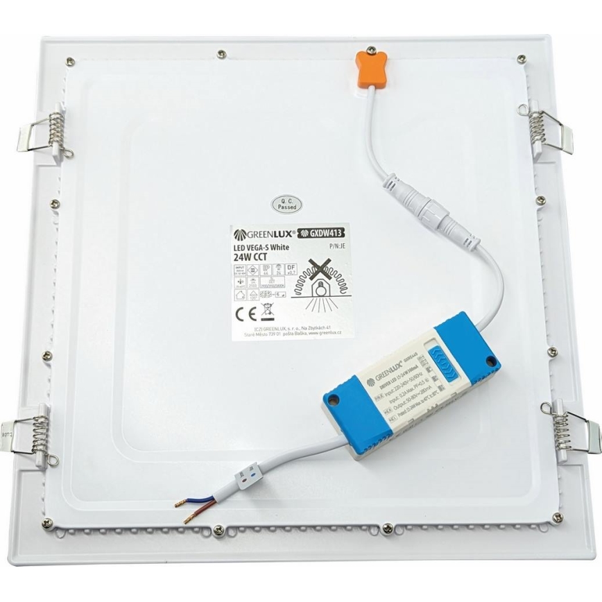 LED-Einbauleuchte VEGA LED/24W/230V 2900/3900/5800K 30x30 cm weiß