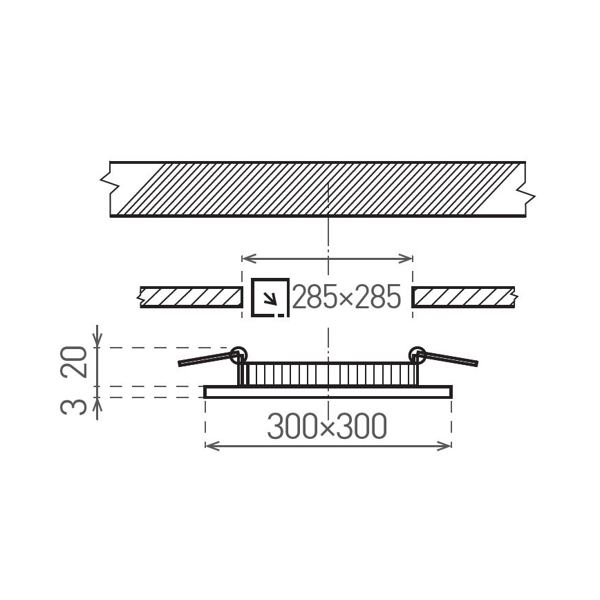 LED-Einbauleuchte VEGA LED/24W/230V 2900/3900/5800K 30x30 cm weiß