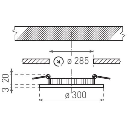 LED-Einbauleuchte VEGA LED/24W/230V 2900/3900/5800K d 30 cm weiß