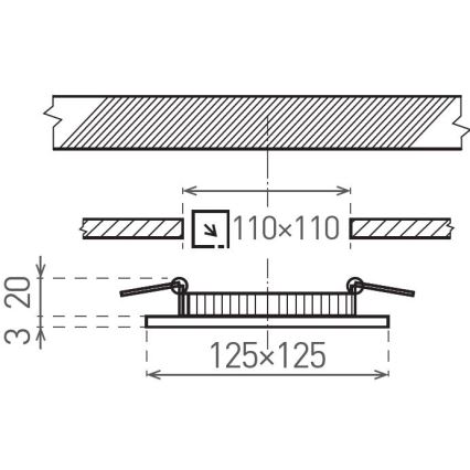 LED-Einbauleuchte VEGA LED/6W/230V 2900/3900/5800K 12,5x12,5 cm weiß
