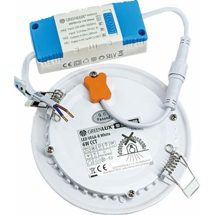 LED-Einbauleuchte VEGA LED/6W/230V 2900/3900/5800K d 12,5 cm weiß