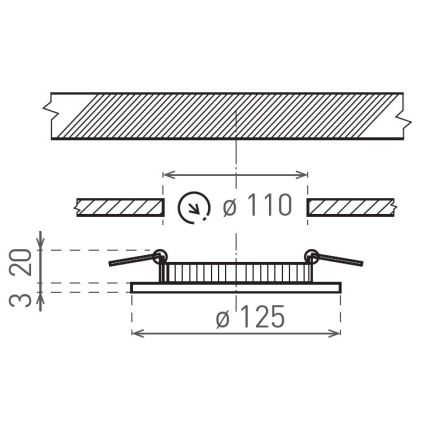 LED-Einbauleuchte VEGA LED/6W/230V 2900/3900/5800K d 12,5 cm weiß