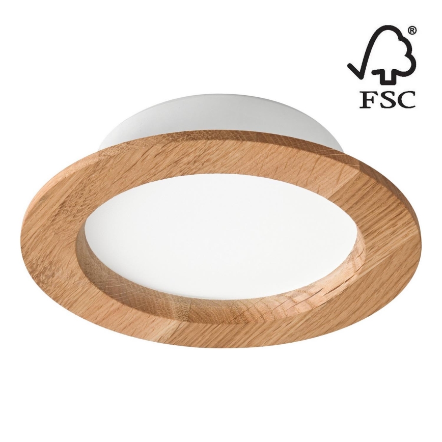 LED-Einbauleuchte WOODY SPOT LED/12,5W/230V 3000K Eiche ø 16 cm