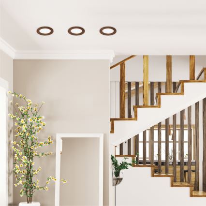 LED Einbauleuchte WOODY SPOT LED/12,5W/230V 3000K Kirschbaum Ø 16 cm