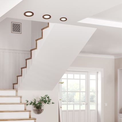 LED Einbauleuchte WOODY SPOT LED/12,5W/230V 3000K Kirschbaum Ø 16 cm