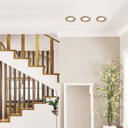 LED Einbauleuchte WOODY SPOT LED/12,5W/230V 4000K Nussbaum Ø 16 cm