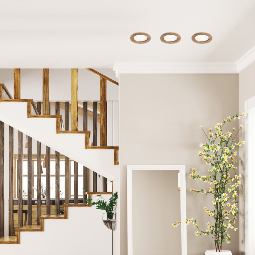 LED Einbauleuchte WOODY SPOT LED/12,5W/230V 4000K Nussbaum Ø 16 cm