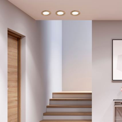 LED Einbauleuchte WOODY SPOT LED/12,5W/230V 4000K Nussbaum Ø 16 cm