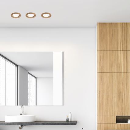 LED Einbauleuchte WOODY SPOT LED/12,5W/230V 4000K Nussbaum Ø 16 cm