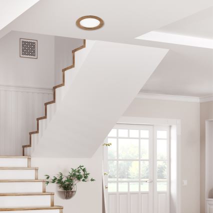 LED Einbauleuchte WOODY SPOT LED/16,5W/230V 4000K Nussbaum Ø 18,5 cm