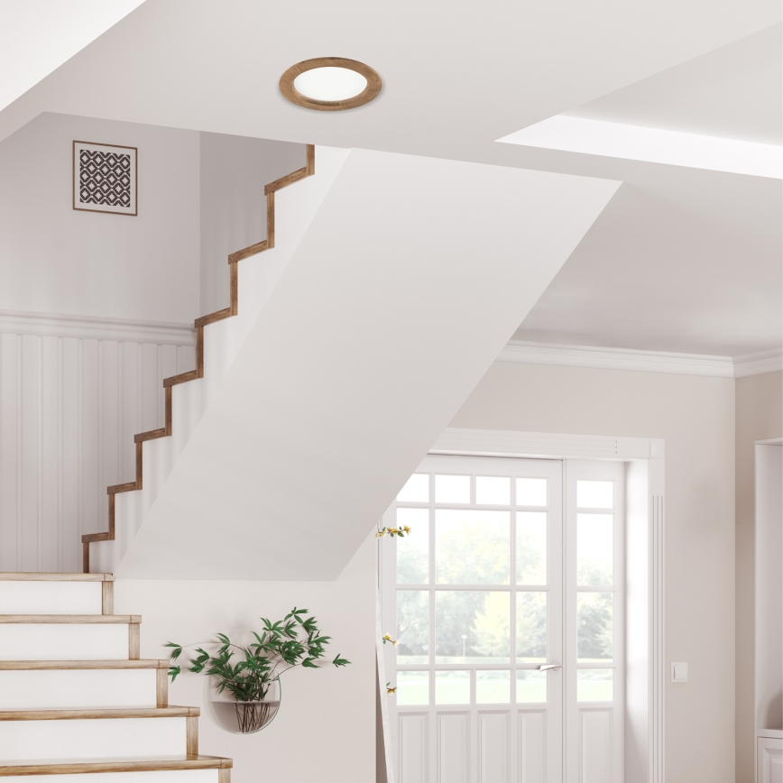 LED-Einbauleuchte WOODY SPOT LED/16,5W/230V 4000K Walnuss ø 18,5 cm