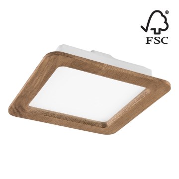 LED-Einbauleuchte WOODY SPOT LED/17W/230V 3000K Walnuss 18,5x18,5 cm