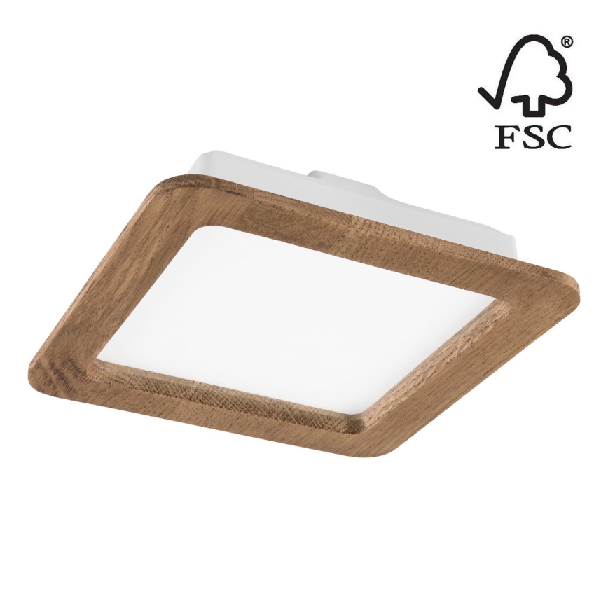 LED-Einbauleuchte WOODY SPOT LED/17W/230V 3000K Walnuss 18,5x18,5 cm