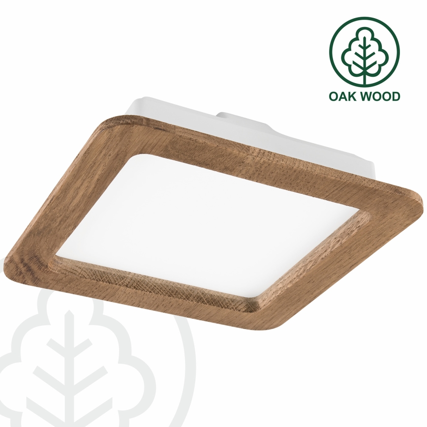 LED-Einbauleuchte WOODY SPOT LED/17W/230V 3000K Walnuss 18,5x18,5 cm