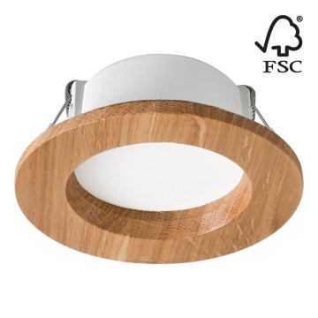 LED-Einbauleuchte WOODY SPOT LED/5,5W/230V 4000K Eiche ø 10 cm